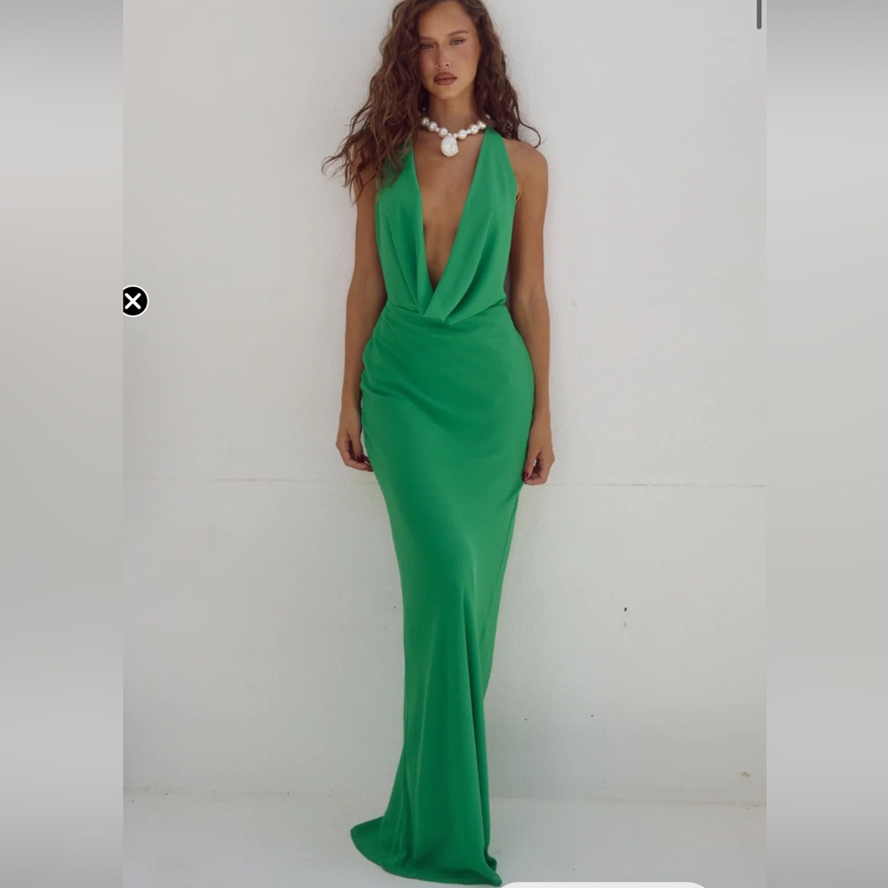 Runaway the Label Green Halter Lexie Maxi Dress